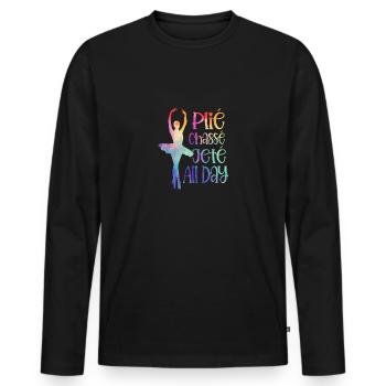Ballerina Plié Chassé Jeté Ballet Dancer - Men's Premium Organic Long Sleeve Shirt - black - Front - Nico (187cm)