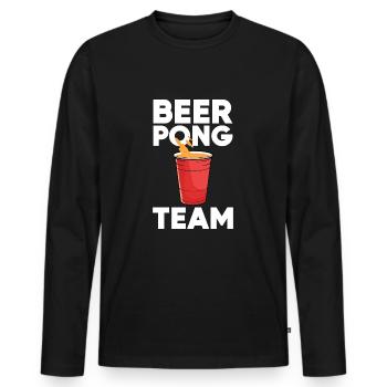Beerpong Bierpong Bier Pong Team - Männer Premium Bio Langarmshirt - Schwarz - Vorne - Nico (187cm)