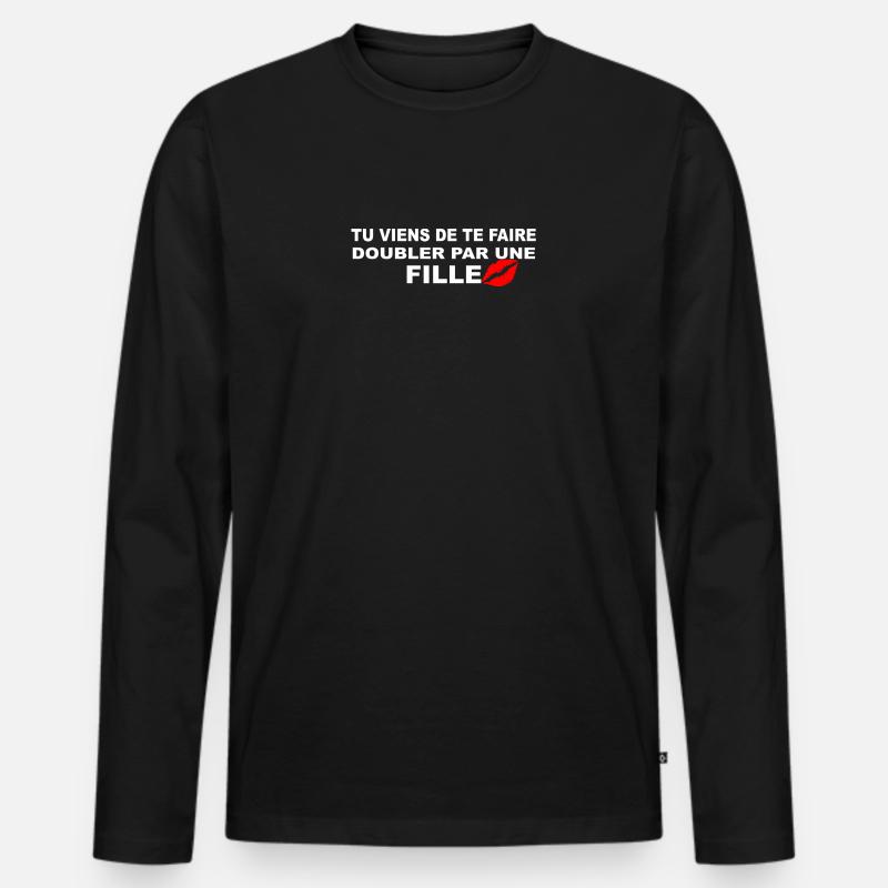 Humorvoller Autoaufkleber - Männer Premium Bio Langarmshirt - Schwarz