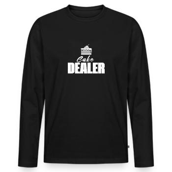 Marchand de gâteaux Détaillant de biscuits Boulanger Amateur de pâtisserie - T-shirt manches longues Premium bio Homme - noir - Devant - Nico (187cm)