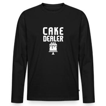 Marchand de gâteaux Détaillant de biscuits Boulanger Amateur de pâtisserie - T-shirt manches longues Premium bio Homme - noir - Devant - Nico (187cm)