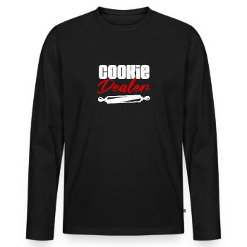 Marchand de biscuits Marchand de biscuits Boulanger Amateur de pâtisserie - T-shirt manches longues Premium bio Homme - noir - Devant - Nico (187cm)