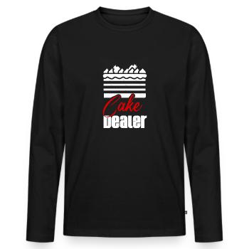 Marchand de gâteaux Détaillant de biscuits Boulanger Amateur de pâtisserie - T-shirt manches longues Premium bio Homme - noir - Devant - Nico (187cm)