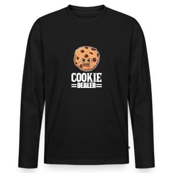 Marchand de biscuits Marchand de biscuits Boulanger Amateur de pâtisserie - T-shirt manches longues Premium bio Homme - noir - Devant - Nico (187cm)