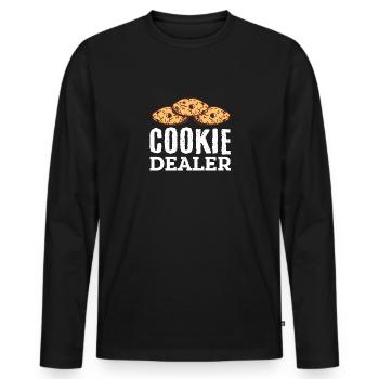 Marchand de biscuits Marchand de biscuits Boulanger Amateur de pâtisserie - T-shirt manches longues Premium bio Homme - noir - Devant - Nico (187cm)