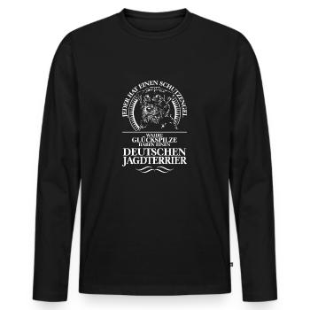 DEUTSCHER JAGDTERRIER Schutzengel Hunde Wilsigns - Männer Premium Bio Langarmshirt - Schwarz - Vorne - Nico (187cm)