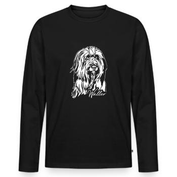 Wäller Portrait Chien Chiens Wilsigns - T-shirt manches longues Premium bio Homme - noir - Devant - Nico (187cm)