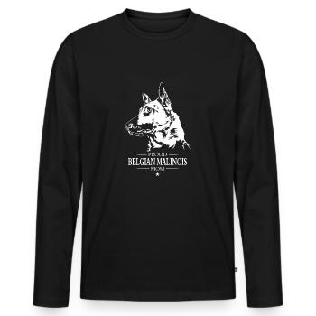 Proud Belgian Malinois Mom Hunde Hund Wilsigns - Männer Premium Bio Langarmshirt - Schwarz - Vorne - Nico (187cm)