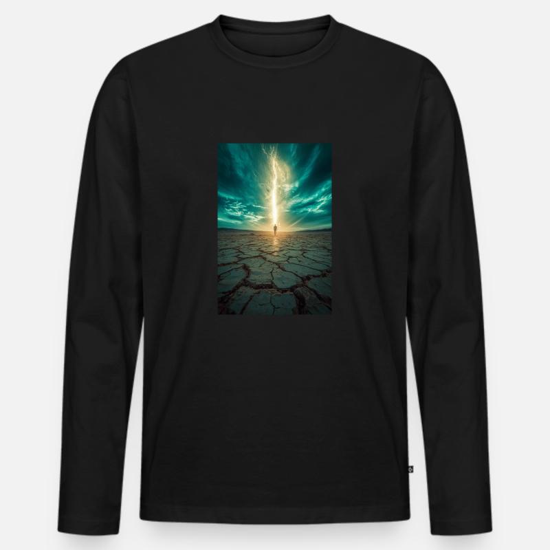 Vom Licht auserwählt - Männer Premium Bio Langarmshirt - Schwarz