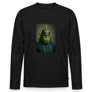 Général orc impérial - T-shirt manches longues Premium bio Homme - noir - Devant - Nico (187cm)