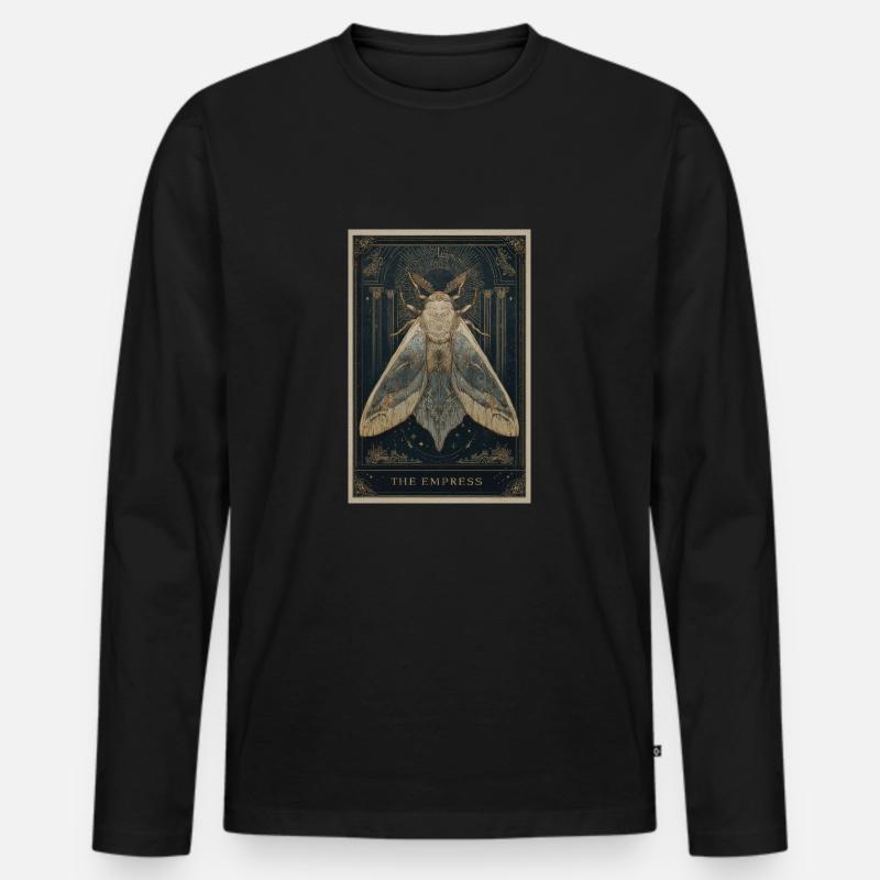 Die Kaiserin Tarotmotte - Männer Premium Bio Langarmshirt - Schwarz