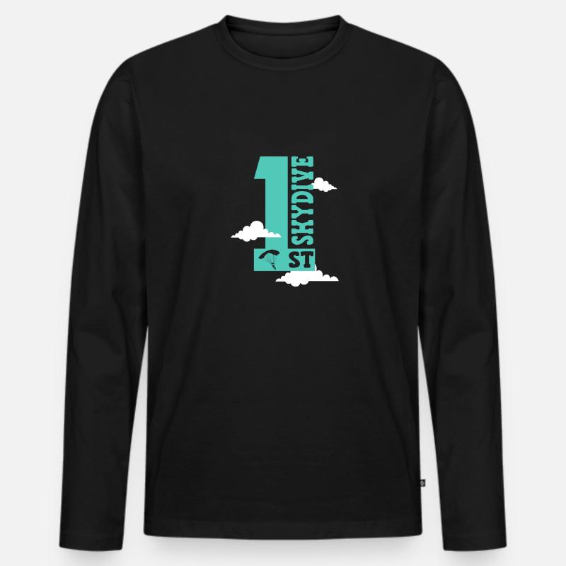 Fallschirm Fallschirmspringen Fallschirmspringer - Männer Premium Bio Langarmshirt - Schwarz
