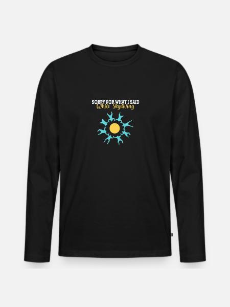 Parachute Skydiving Parachutists - Men's Premium Organic Long Sleeve Shirt - black