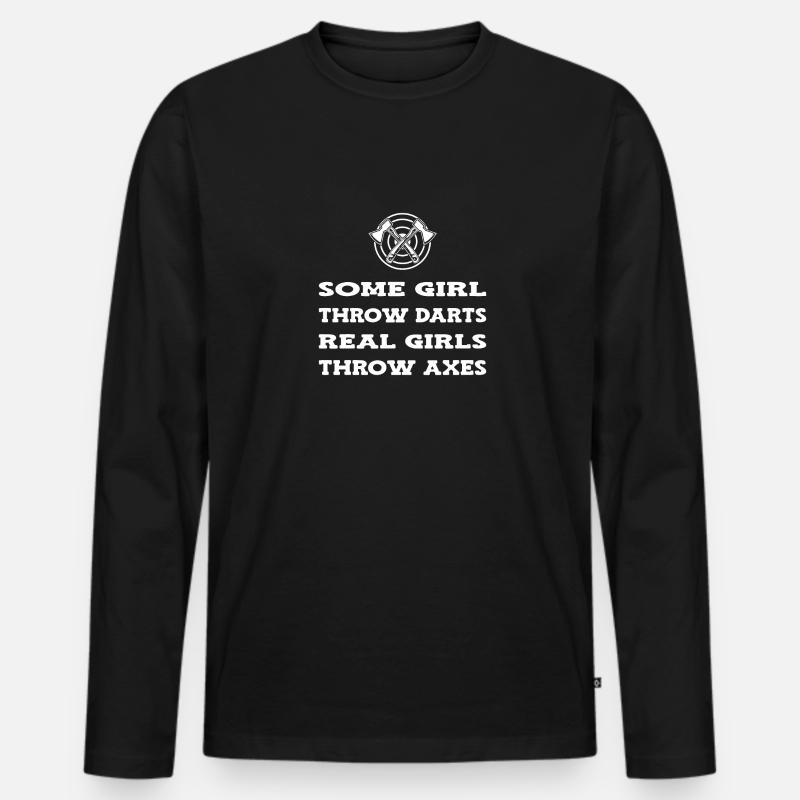 Axe throw axe throwing - Men's Premium Organic Long Sleeve Shirt - black