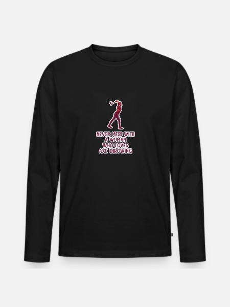 Axe throw axe throwing - Men's Premium Organic Long Sleeve Shirt - black