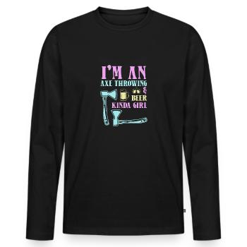 Axe throw axe throwing - Men's Premium Organic Long Sleeve Shirt - black - Front - Nico (187cm)