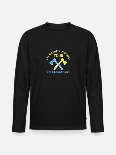 Axe throw axe throwing - Men's Premium Organic Long Sleeve Shirt - black