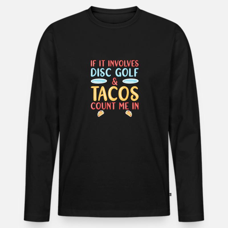 Disc Golf Frisbee - Männer Premium Bio Langarmshirt - Schwarz