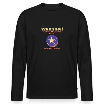 Pièces collecteurs de pièces Numismatique - T-shirt manches longues Premium bio Homme - noir - Devant - Nico (187cm)