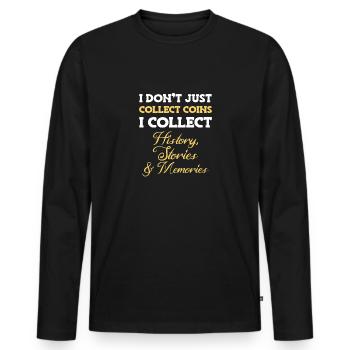 Pièces collecteurs de pièces Numismatique - T-shirt manches longues Premium bio Homme - noir - Devant - Nico (187cm)