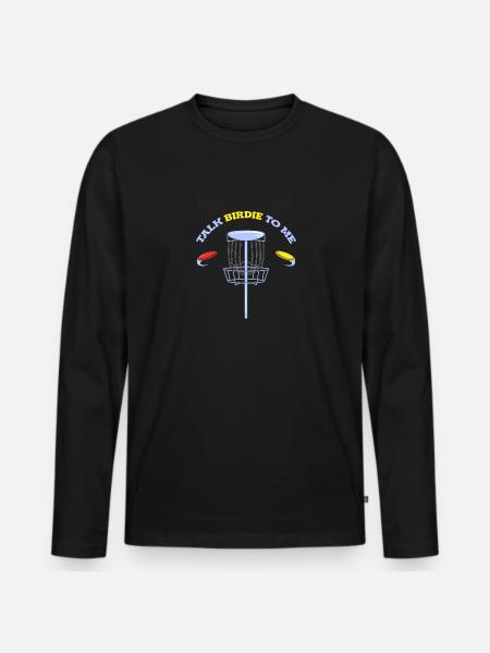 Disc Golf Frisbee - Men's Premium Organic Long Sleeve Shirt - black