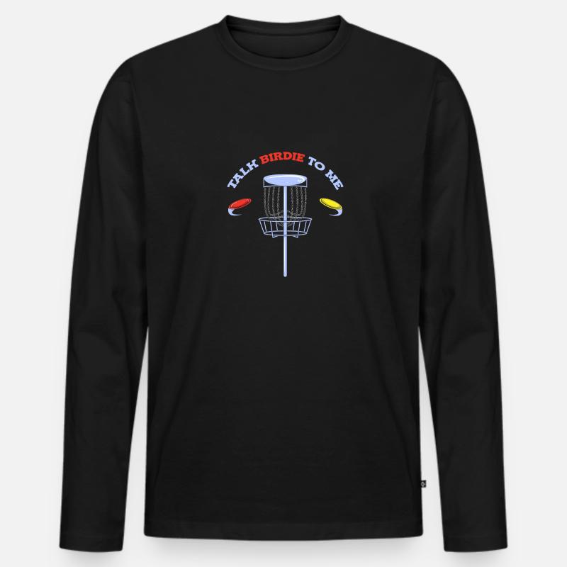 Disc Golf Frisbee - Männer Premium Bio Langarmshirt - Schwarz