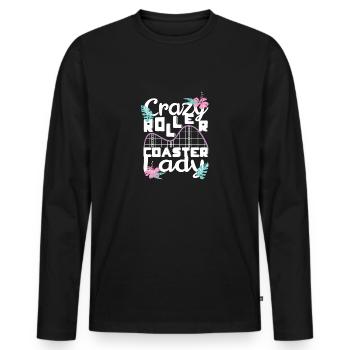 Roller Coaster Amusement Park Amusement Park - Men's Premium Organic Long Sleeve Shirt - black - Front - Nico (187cm)