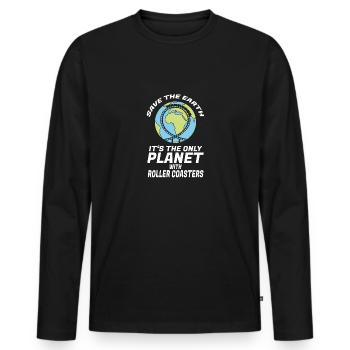 Roller Coaster Amusement Park Amusement Park - Men's Premium Organic Long Sleeve Shirt - black - Front - Nico (187cm)