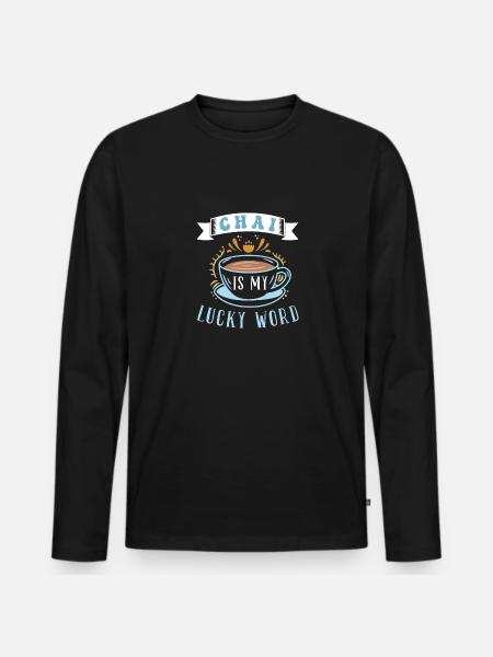 Chai Latte Tee trinken Teetrinker - Männer Premium Bio Langarmshirt - Schwarz