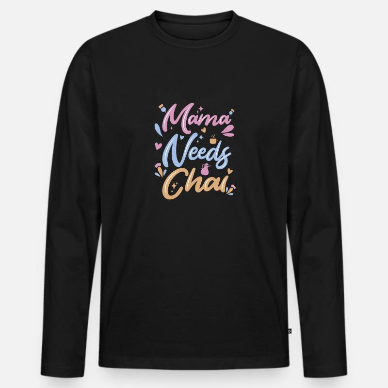 Chai Latte Tee trinken Teetrinker - Männer Premium Bio Langarmshirt - Schwarz