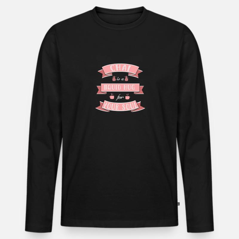 Chai Latte Tee trinken Teetrinker - Männer Premium Bio Langarmshirt - Schwarz