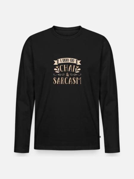 Chai Latte Tee trinken Teetrinker - Männer Premium Bio Langarmshirt - Schwarz