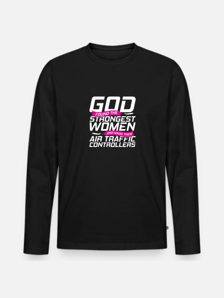 Fluglotse Flughafen Tower - Männer Premium Bio Langarmshirt - Schwarz