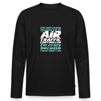 Air Traffic Controller Airport Tower - Men's Premium Organic Long Sleeve Shirt - black - Front - Nico (187cm)