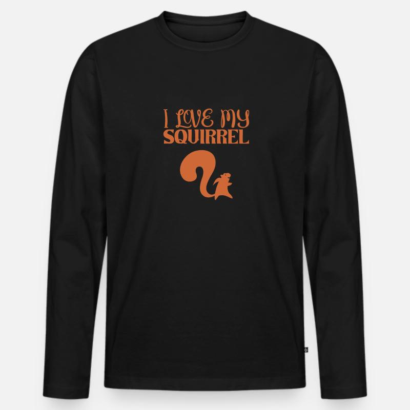 Eichhörnchen - Männer Premium Bio Langarmshirt - Schwarz