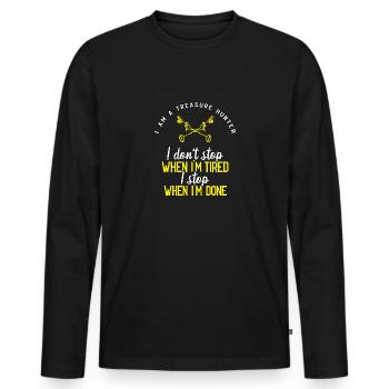 Treasure Hunter Treasure Hunt Metal Detector - Men's Premium Organic Long Sleeve Shirt - black - Front - Nico (187cm)