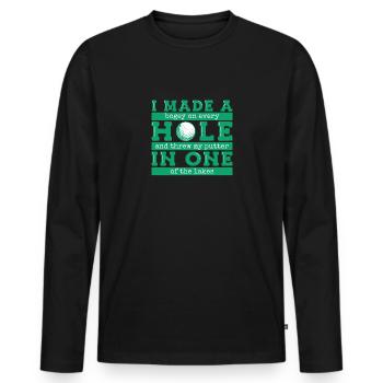 Golf Golfers Golfers - Men's Premium Organic Long Sleeve Shirt - black - Front - Nico (187cm)