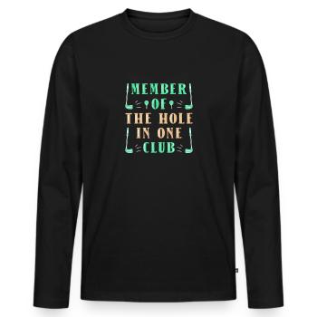 Golf Golfers Golfers - Men's Premium Organic Long Sleeve Shirt - black - Front - Nico (187cm)