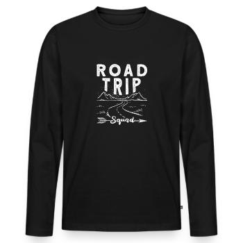 Road Trip - Männer Premium Bio Langarmshirt - Schwarz - Vorne - Nico (187cm)