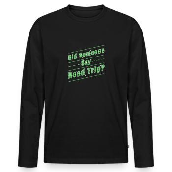 Road Trip - Männer Premium Bio Langarmshirt - Schwarz - Vorne - Nico (187cm)