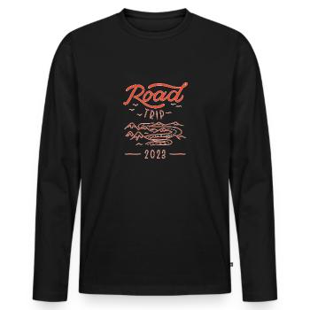 Road Trip - Männer Premium Bio Langarmshirt - Schwarz - Vorne - Nico (187cm)