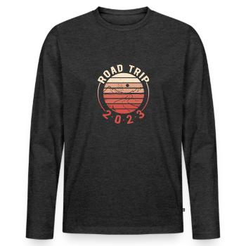 Road Trip - Men's Premium Organic Long Sleeve Shirt - heather anthracite - Front - Nico (187cm)