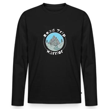 Road Trip - Männer Premium Bio Langarmshirt - Schwarz - Vorne - Nico (187cm)