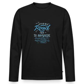 Road Trip - Men's Premium Organic Long Sleeve Shirt - black - Front - Nico (187cm)