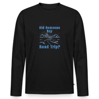 Road Trip - Männer Premium Bio Langarmshirt - Schwarz - Vorne - Nico (187cm)