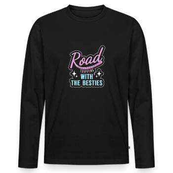 Road Trip - Männer Premium Bio Langarmshirt - Schwarz - Vorne - Nico (187cm)