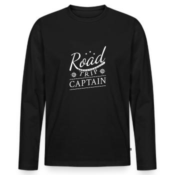Road Trip - Männer Premium Bio Langarmshirt - Schwarz - Vorne - Nico (187cm)