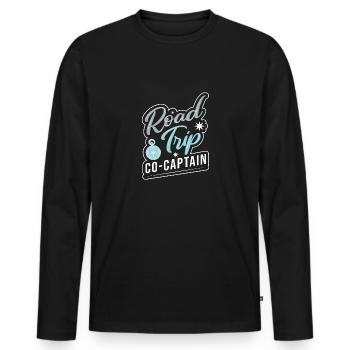 Road Trip - Männer Premium Bio Langarmshirt - Schwarz - Vorne - Nico (187cm)