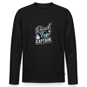 Road Trip - Männer Premium Bio Langarmshirt - Schwarz - Vorne - Nico (187cm)