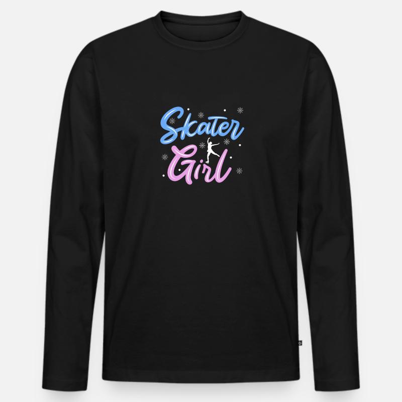 Eiskunstlauf - Männer Premium Bio Langarmshirt - Schwarz
